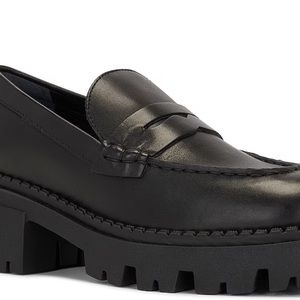 NEW Free People Nico black lug sole loafers 38 worn 1 time!